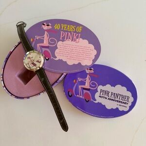 Pink Panther 40th Anniversary Watch - Pink Dial, Black Strap